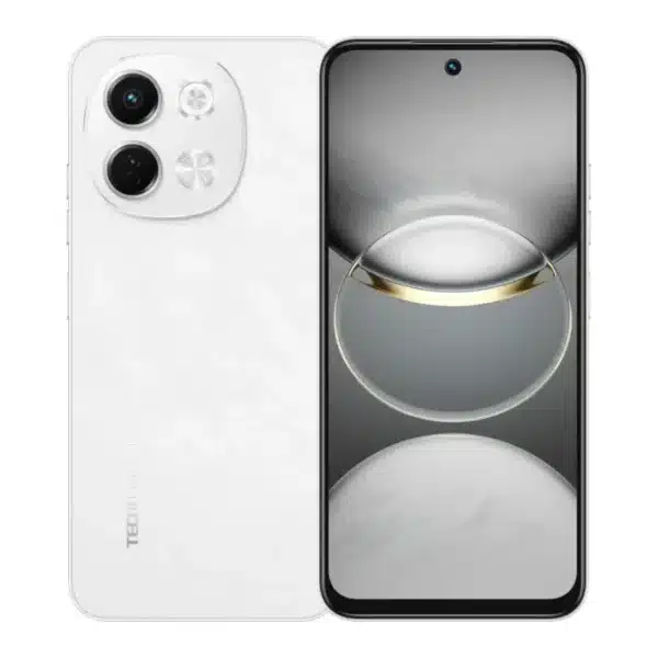 TECNO Spark 30 5G en color Nube de Aurora – vista general del acabado claro y brillante
