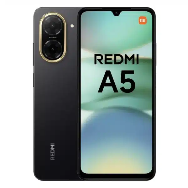 Xiaomi Redmi A5 Negro Medianoche – Diseño frontal y trasero del equipo