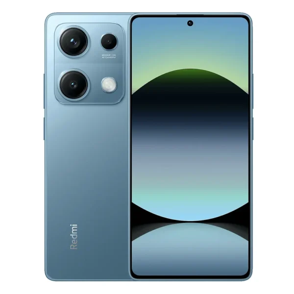 Xiaomi Redmi Note 14S en color Azul Océano, vista frontal y trasera