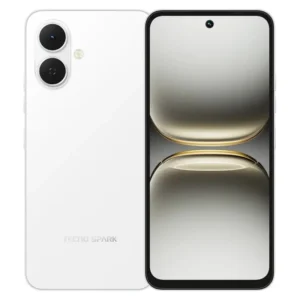 Tecno Spark Go 2 en color Blanco velo – vista frontal y trasera
