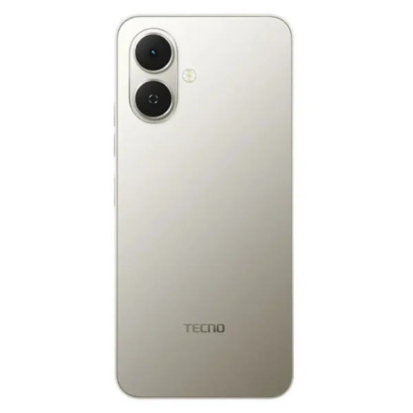 Vista trasera del Tecno Spark Go 2 en color Gris titanio