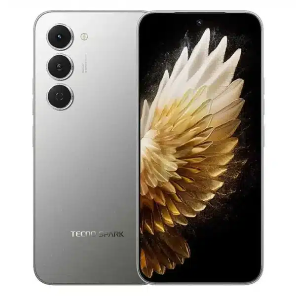 Tecno Spark 40 Pro color Titanio Luna vista frontal y trasera